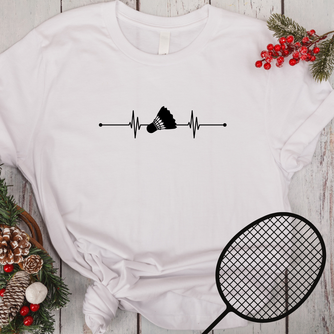 Badminton Heartline T-shirt for Badminton Lovers