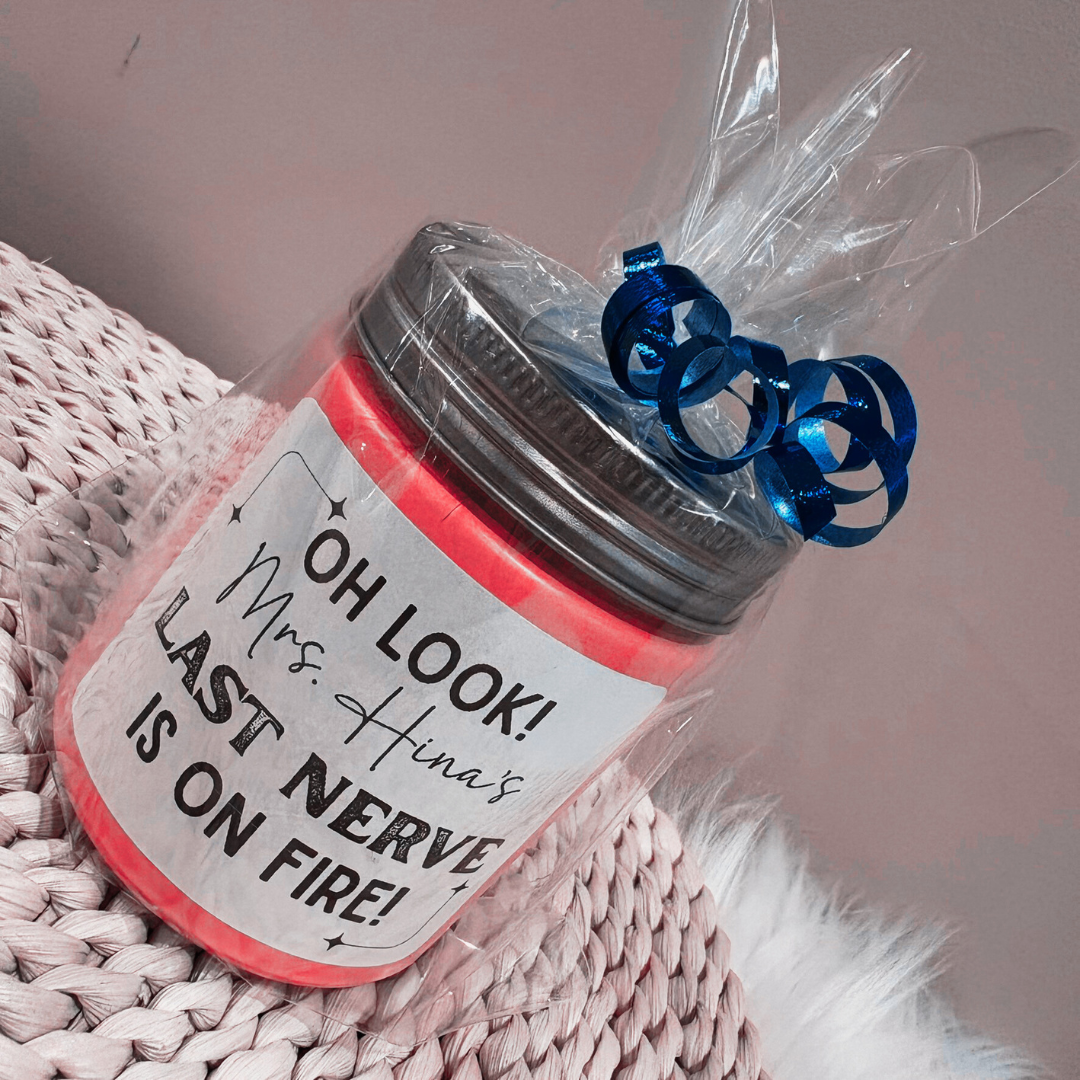 Custom Funny Teacher Candle Sticker - Oh Look! Ms Hina's Last Nerve is On Fire