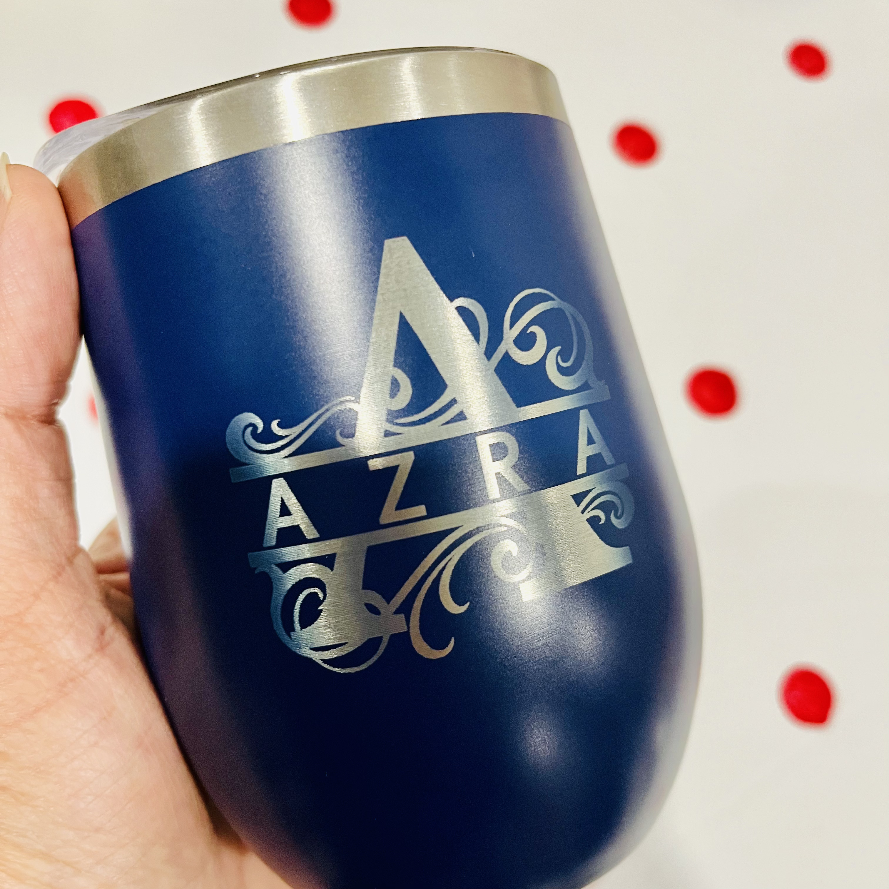 Custom Engraved Monogram Tumbler