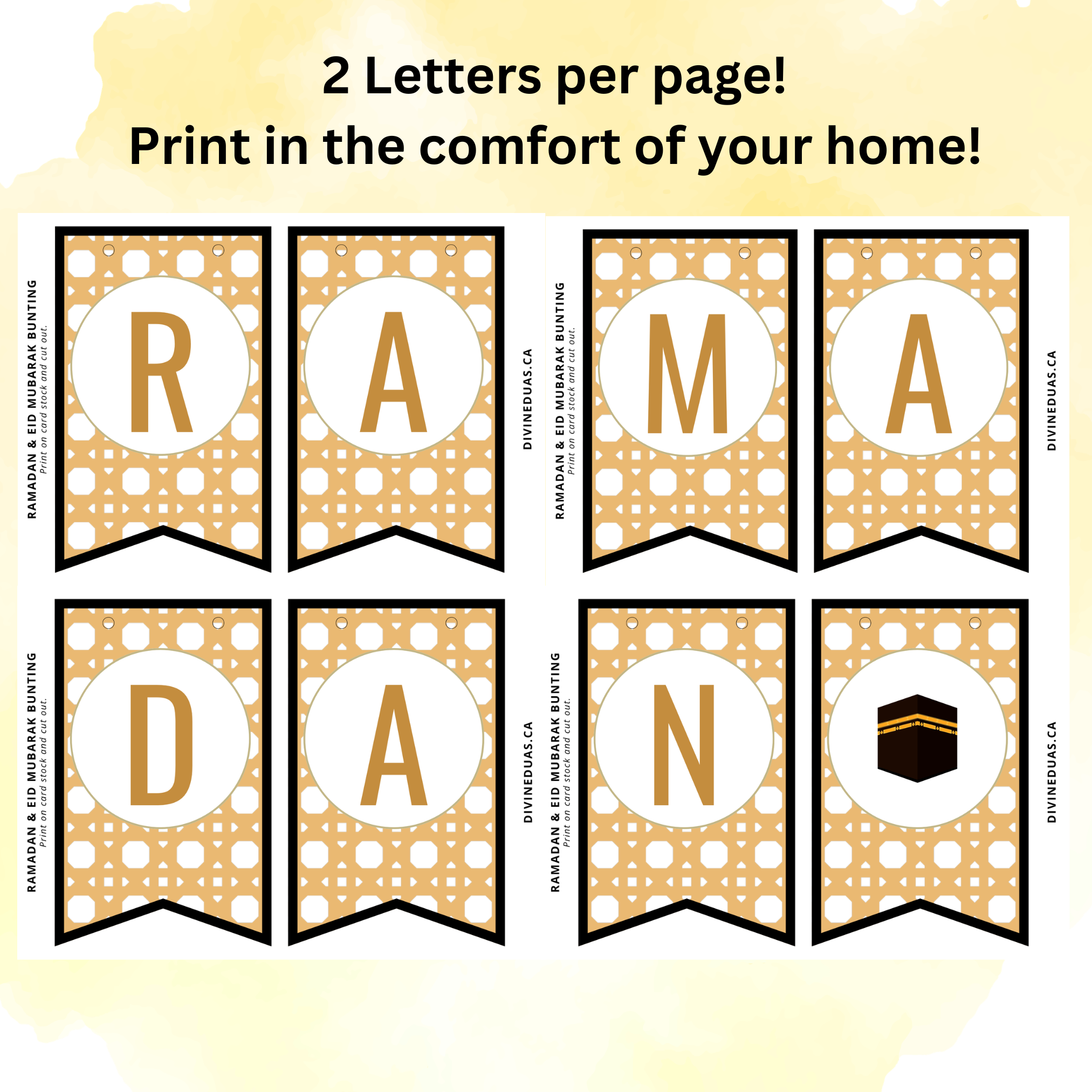 Ramadan Eid Mubarak Bunting Digital Download, Umrah Hajj Decor Printable Party Banner, Welcome Sign Garland activity
