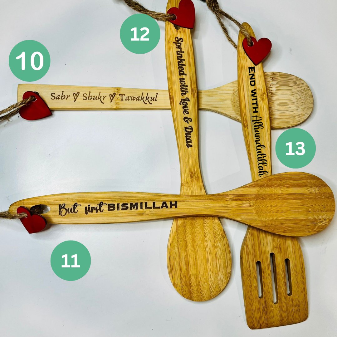 Engraved Wooden Spoons for Muslims – Unique Islamic Kitchen Decor & Gifts
