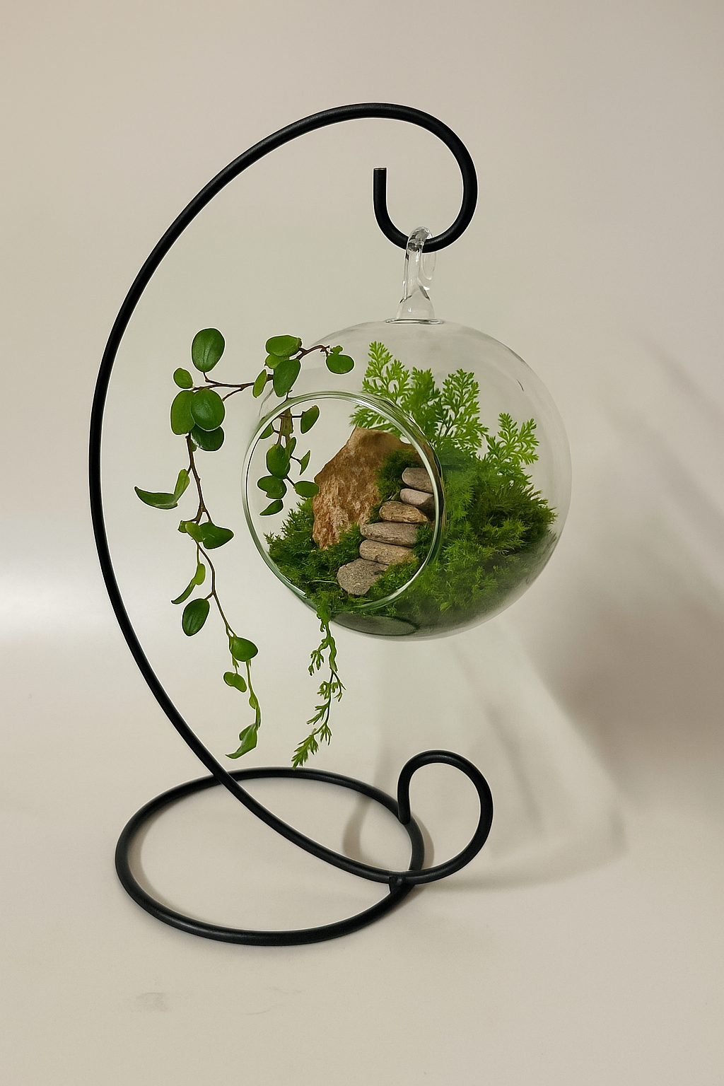 Glass Terrarium with Metal Stand