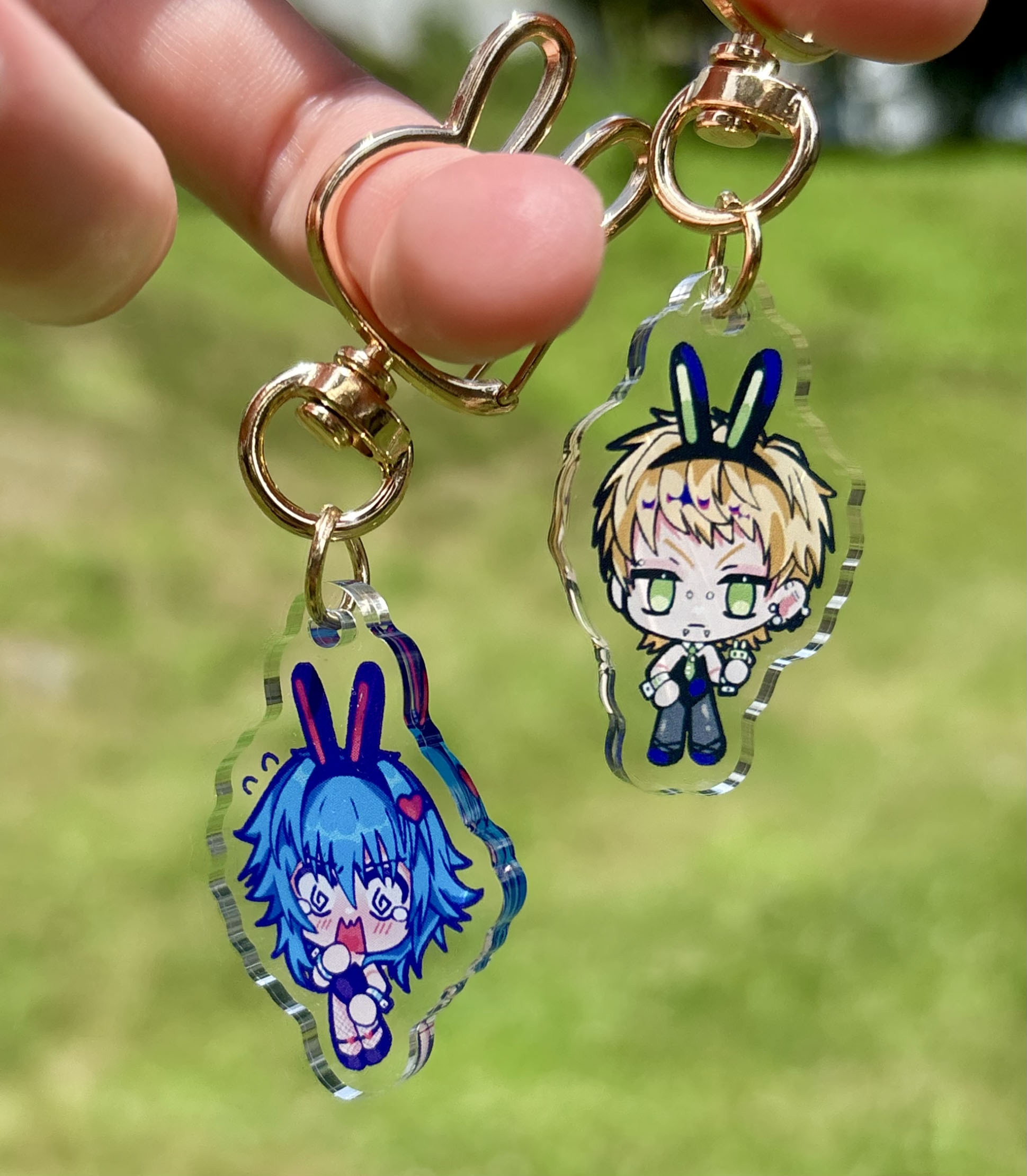 Aoba and Noiz Bunny Keychain