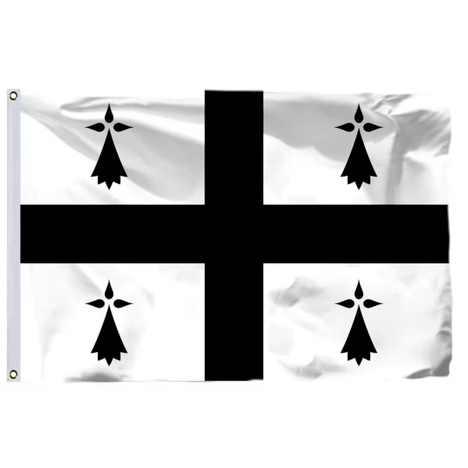 Drapeau Breton - Kroaz Du avec 4 Hermines