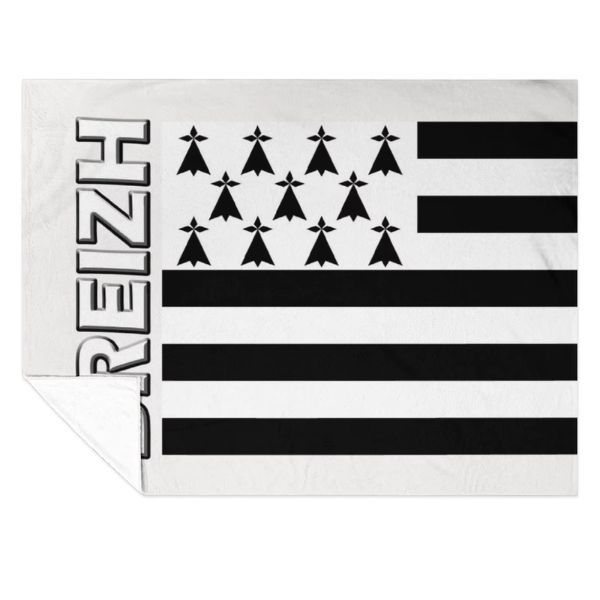 Plaid Breton Gwenn-ha-du marqué "BREIZH"