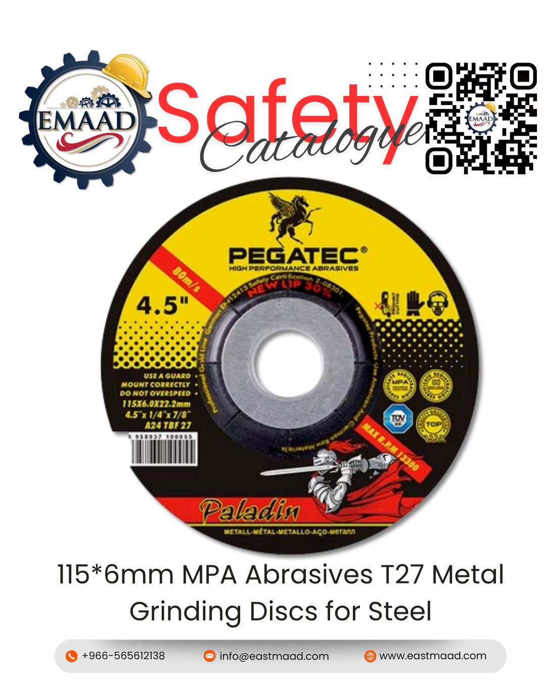 Pegatec 115x6mm Metal Grinding Disc