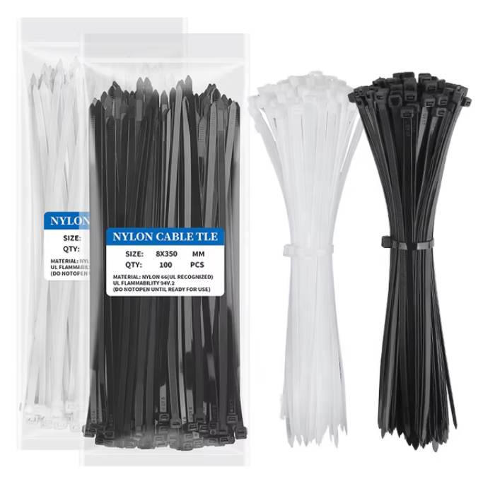 7.6*350mm 100 Pcs Black Cable Ties