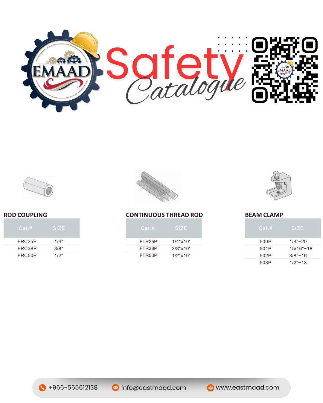 Rod Coupling, Continuous Thread Rod, and Beam Clamp
