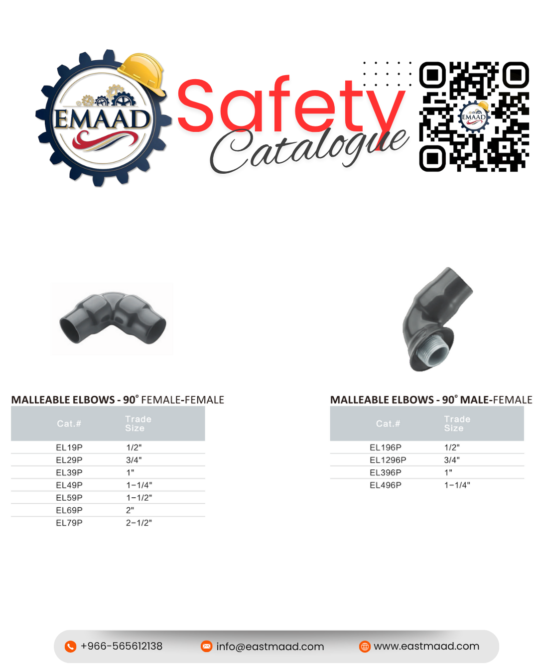 Malleable Elbows - 90° Female-Female