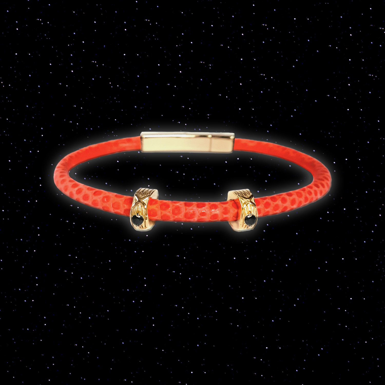 Leather Bracelet  Papaya (M080)