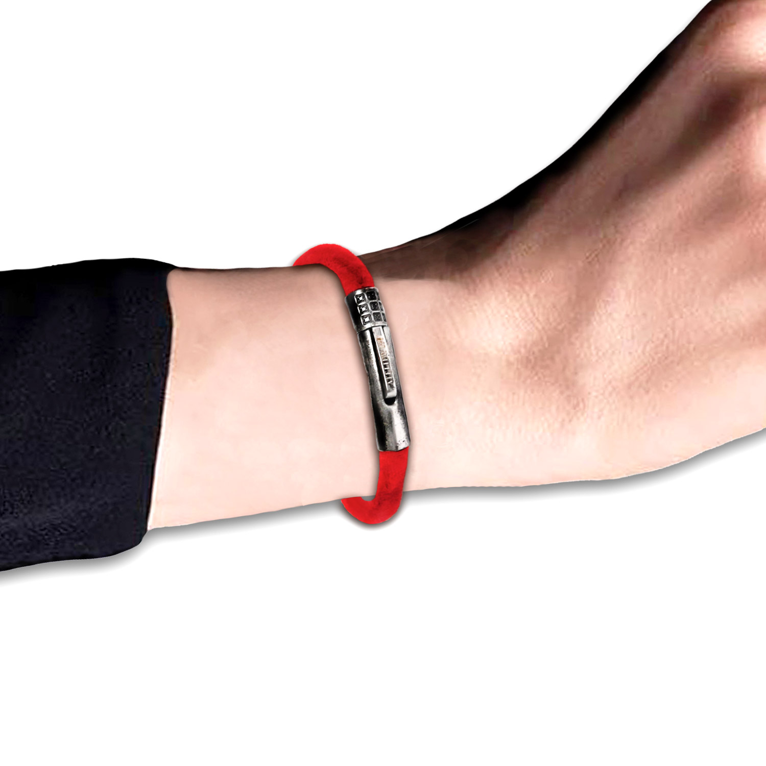 Red Kid Suede Bracelet (056)