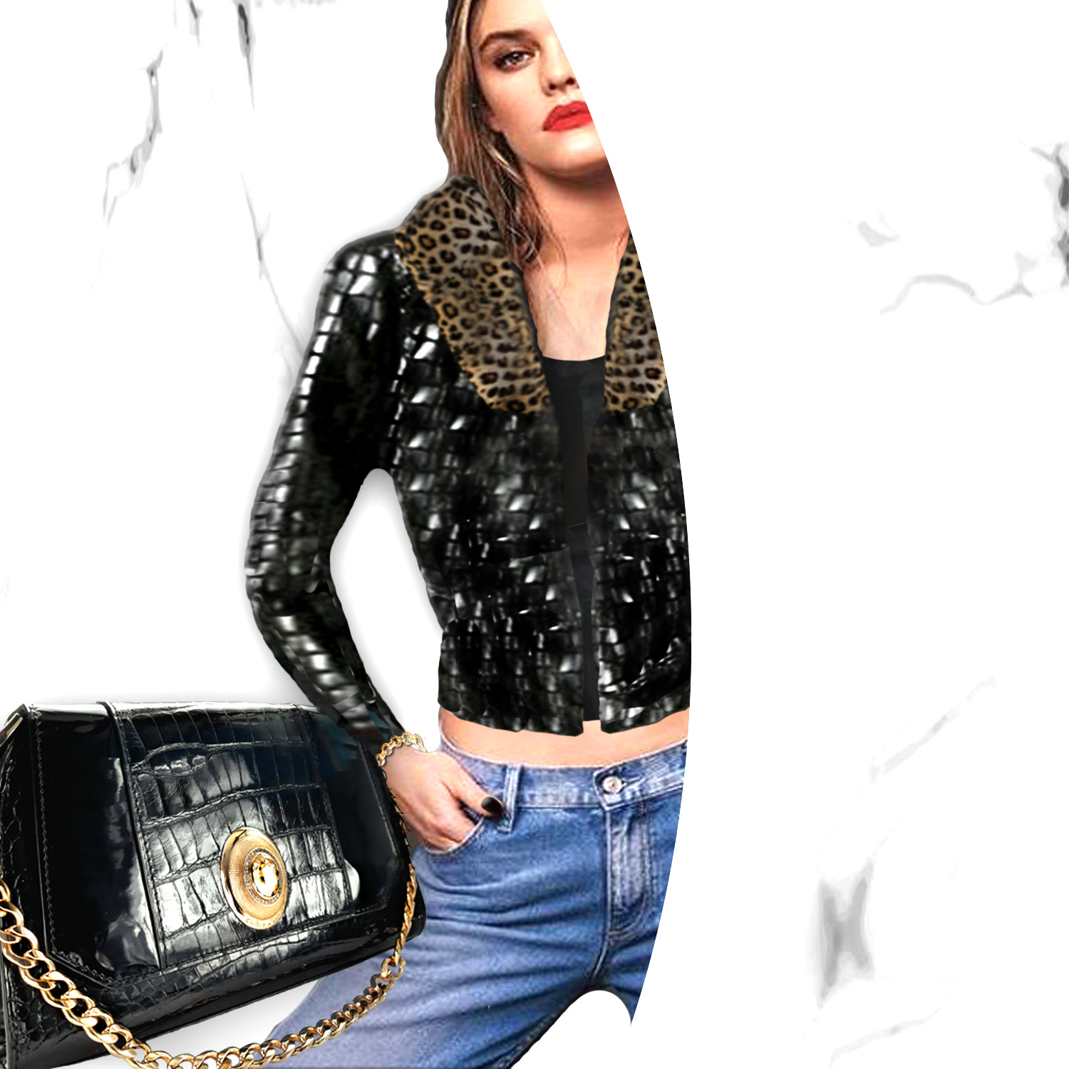 Alligator Leather Shoulder Bag ELOISE (888)