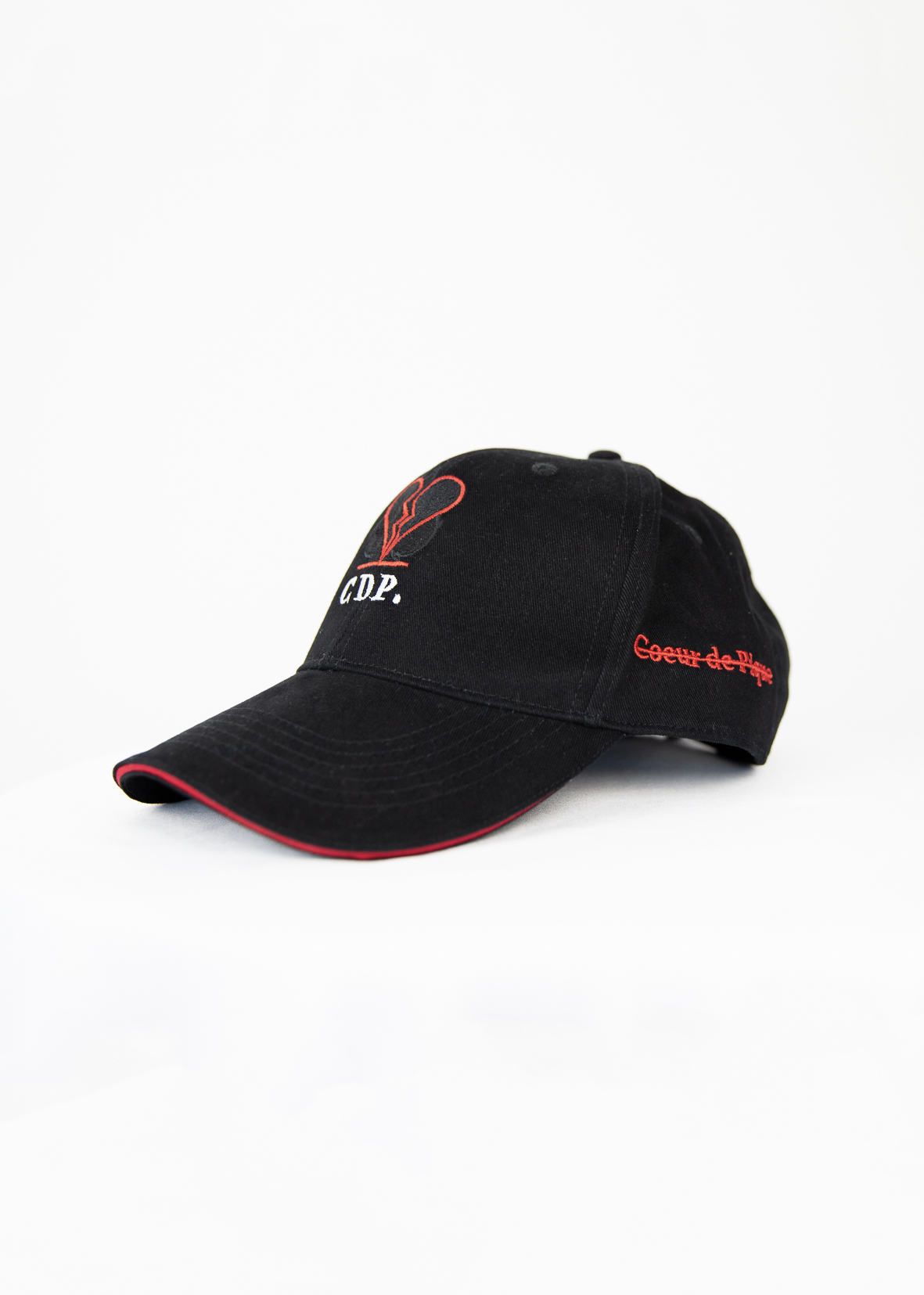 Casquette CDP. — Noir Signature rouge — 