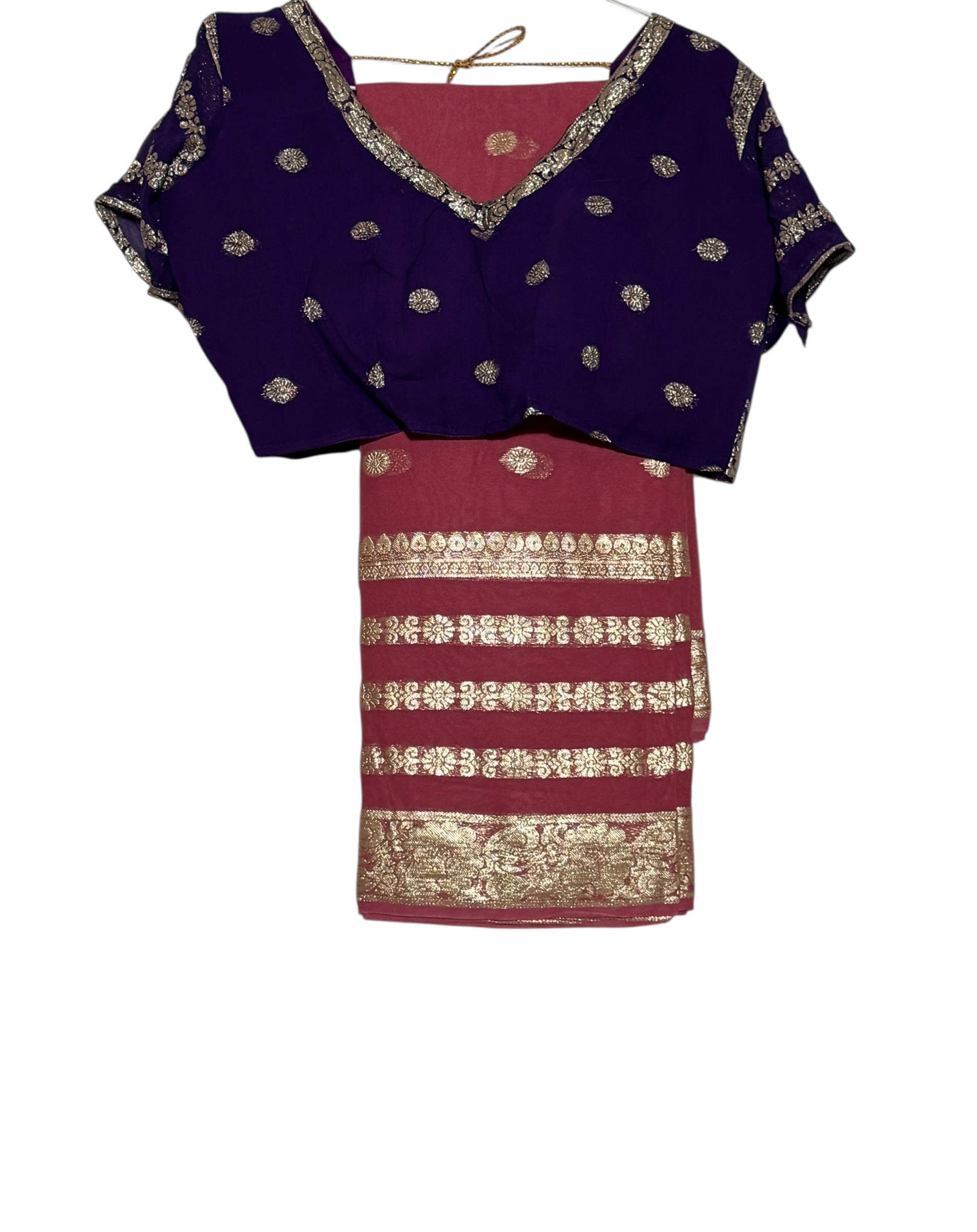 Georgette Saree with Golden Border