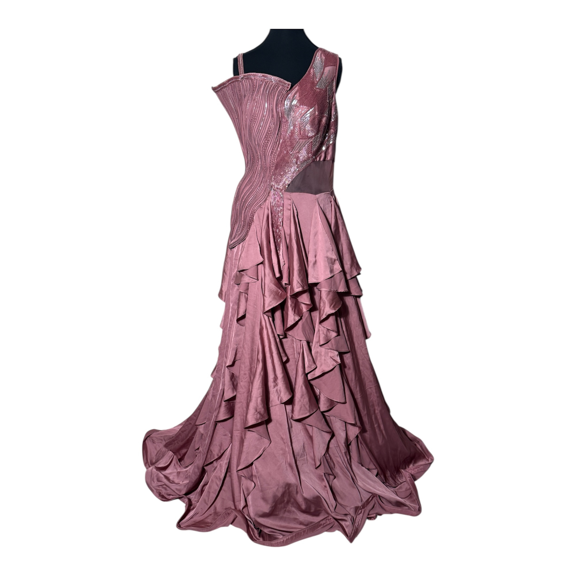 Elegant Peach Evening Gown