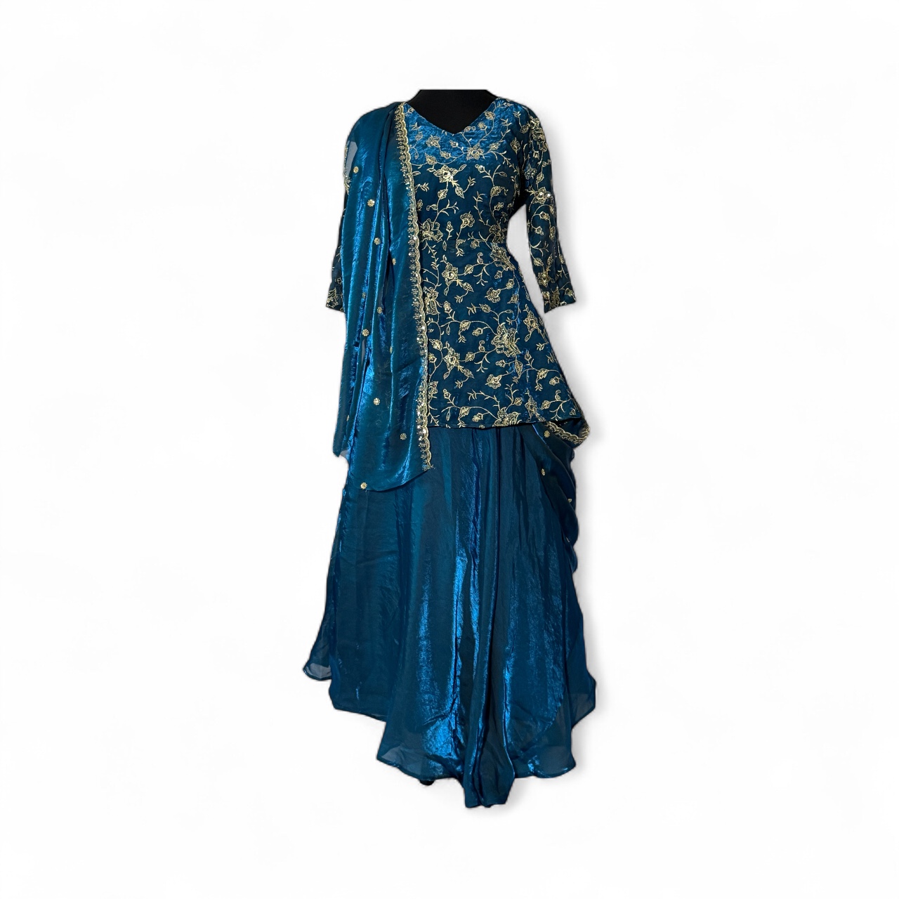 Traditional Sky Blue Embroidered Salwar Kameez
