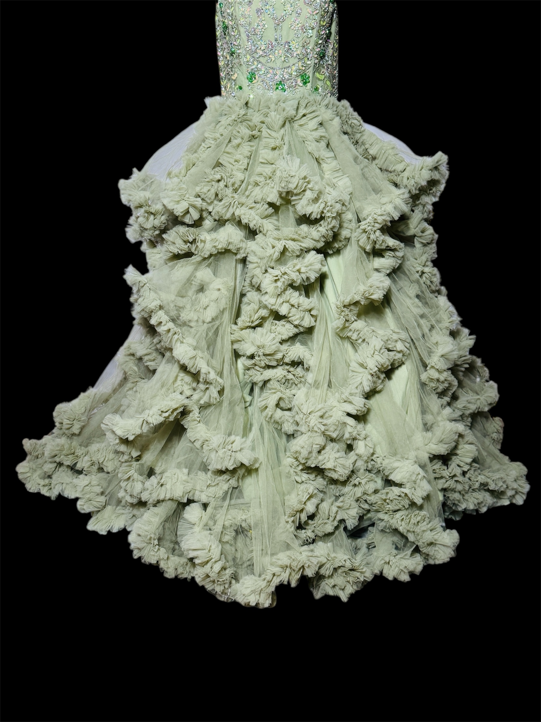 Elegant Ruffled wedding/Reception Gown