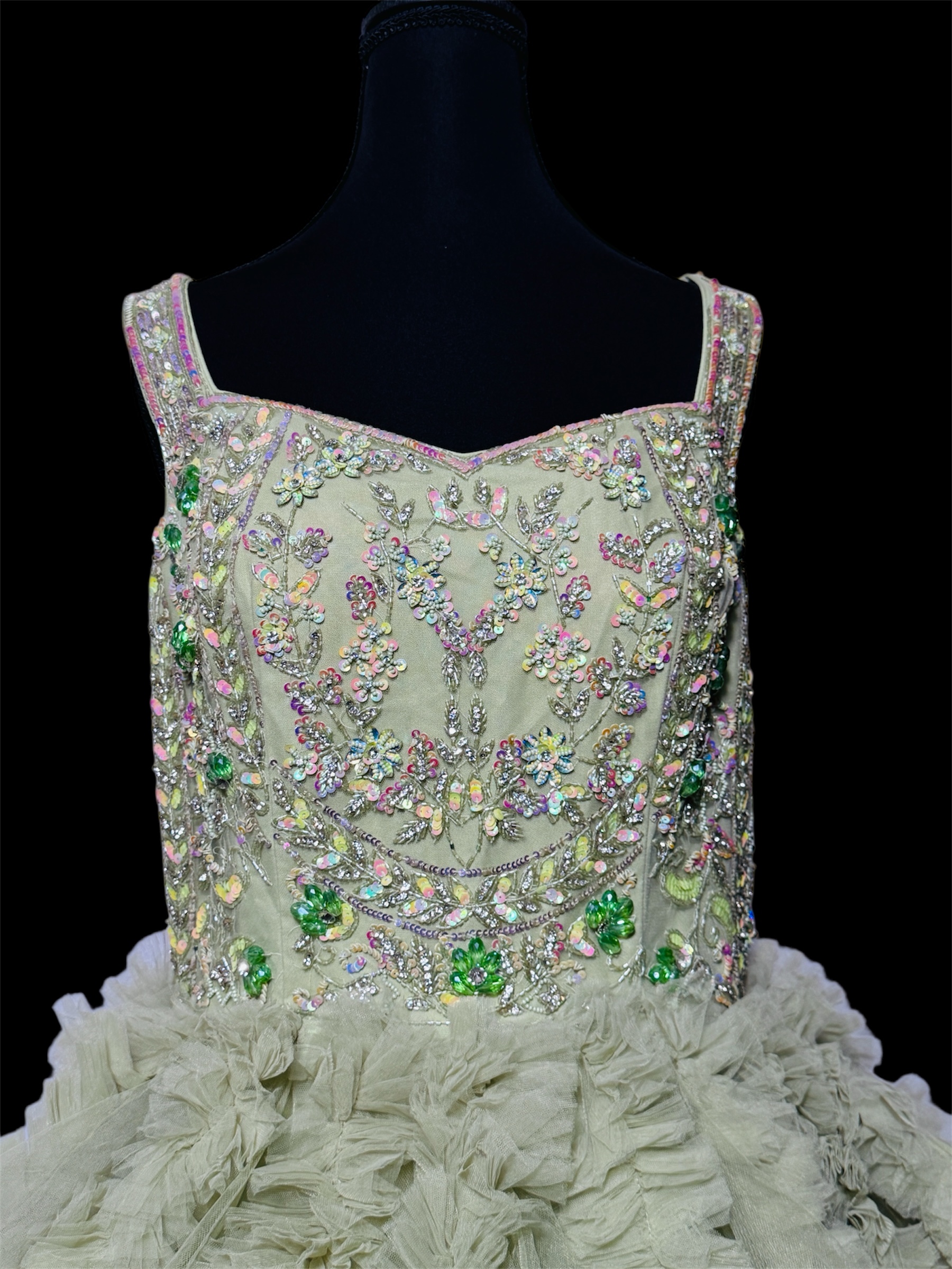 Elegant Ruffled wedding/Reception Gown