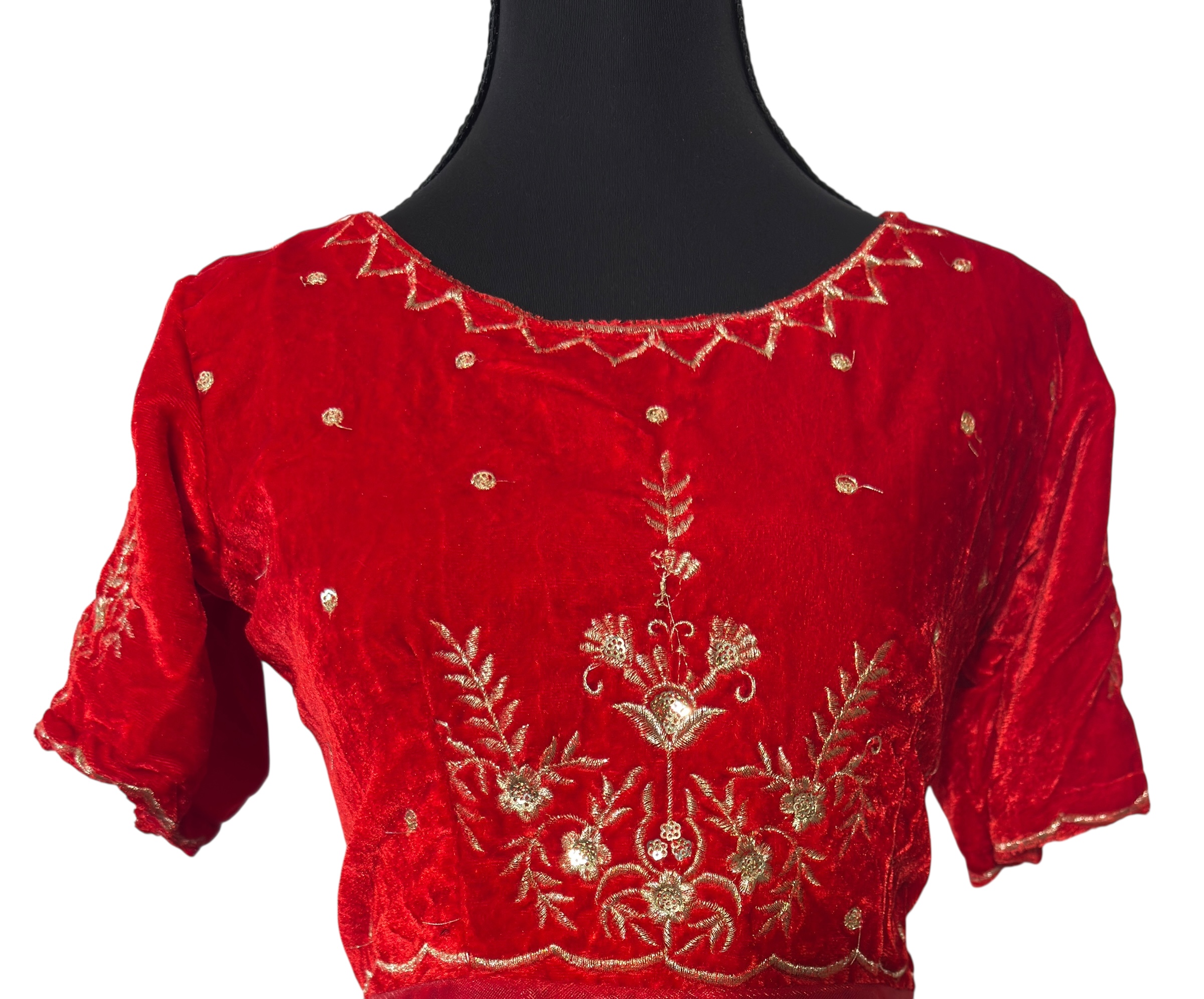 Red Embroidered Anarkali Dress