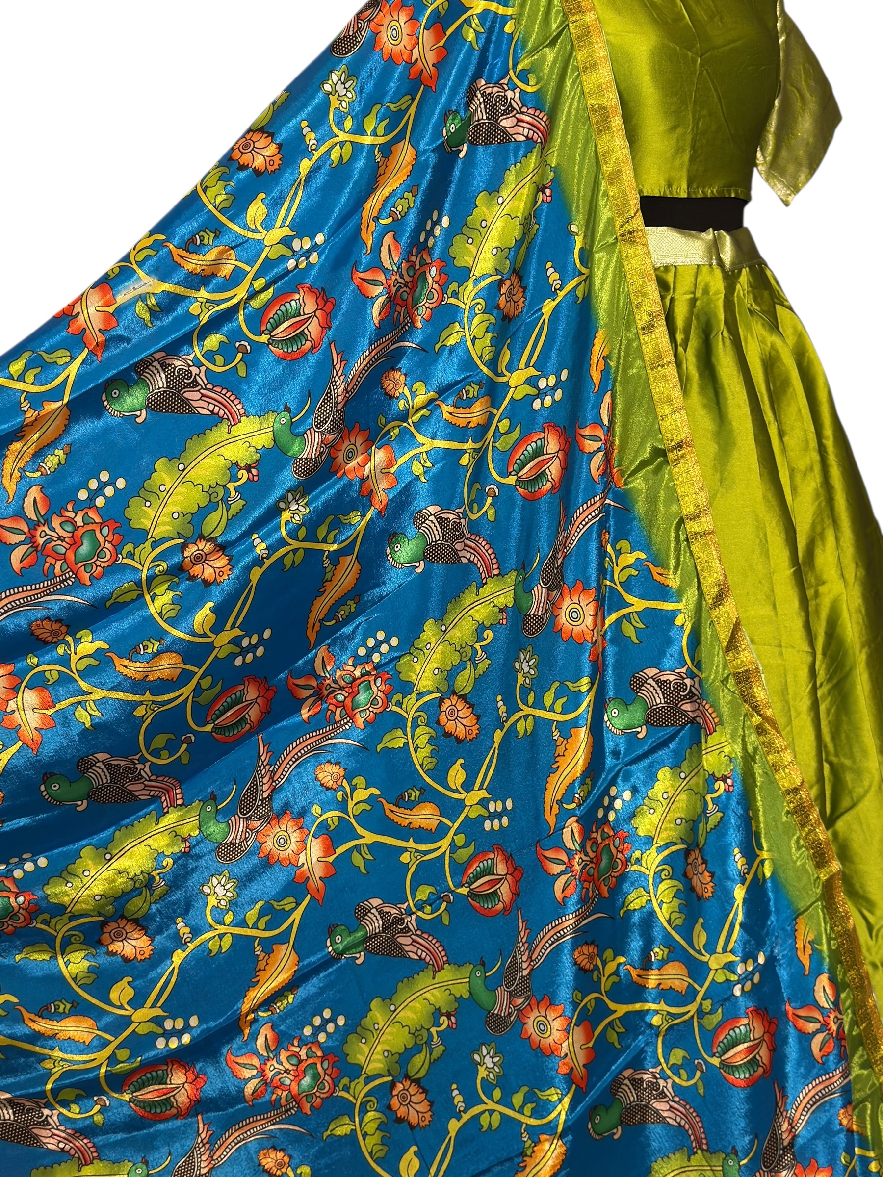 Traditional Half Saree Mangalgiri kalamkari printed
