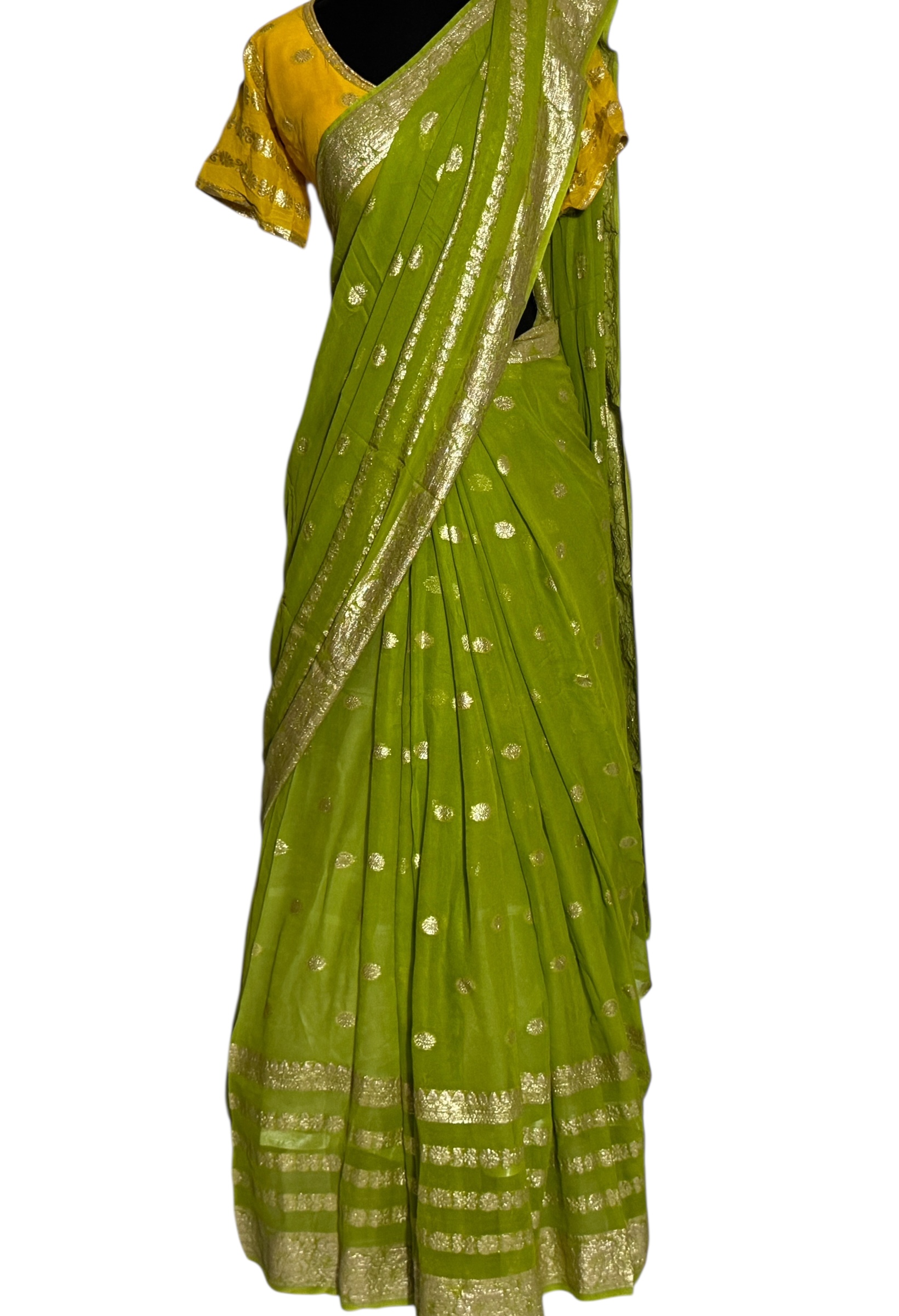 Georgette Saree with Golden Border
