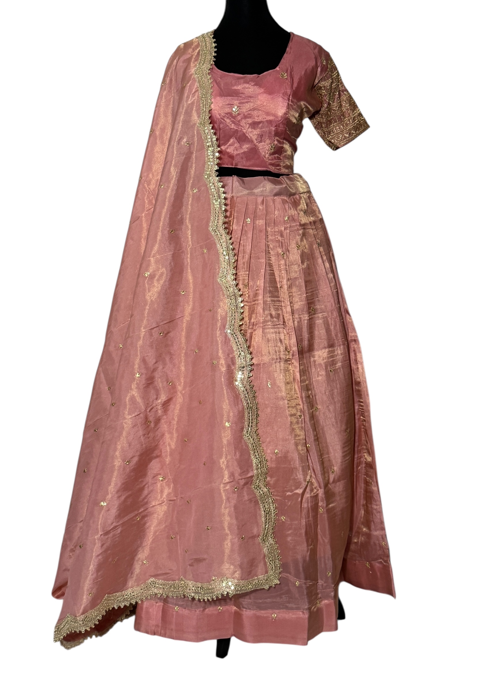 Traditional Rose Gold Lehenga Set
