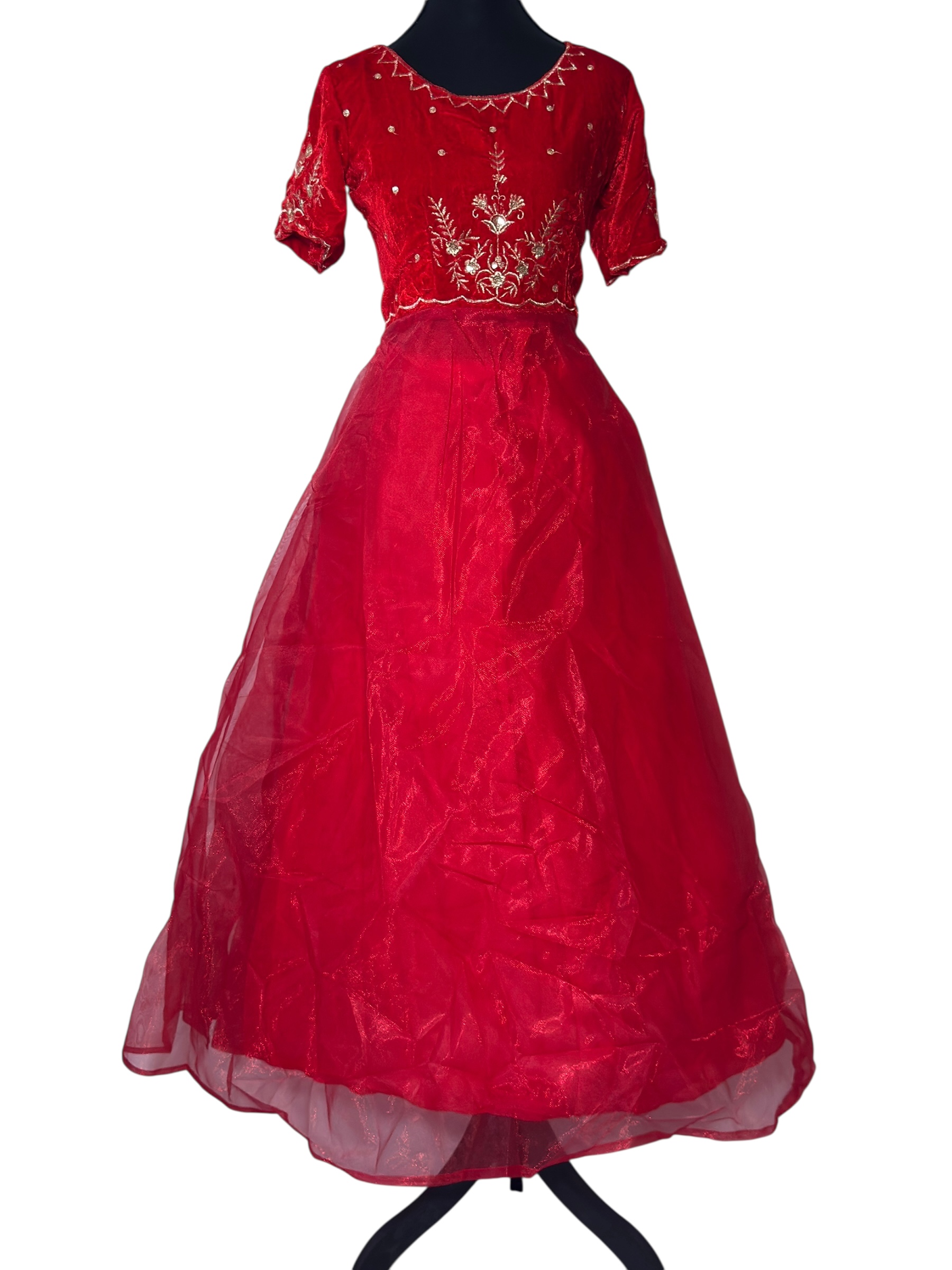 Red Embroidered Anarkali Dress