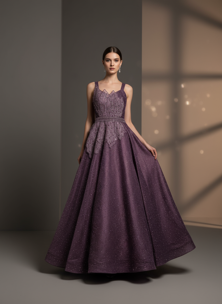 Elegant Purple Evening Gown