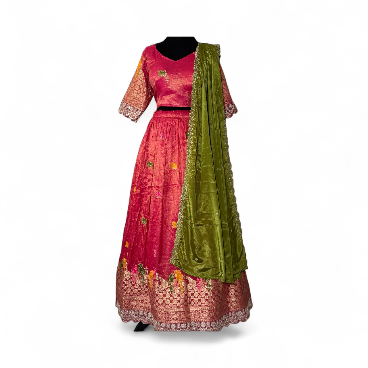 Embroidered Pink Lehenga Choli Set