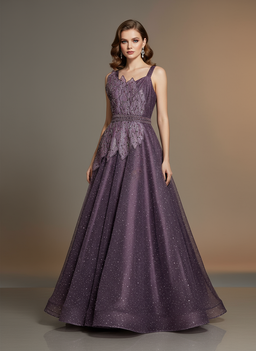 Elegant Purple Evening Gown
