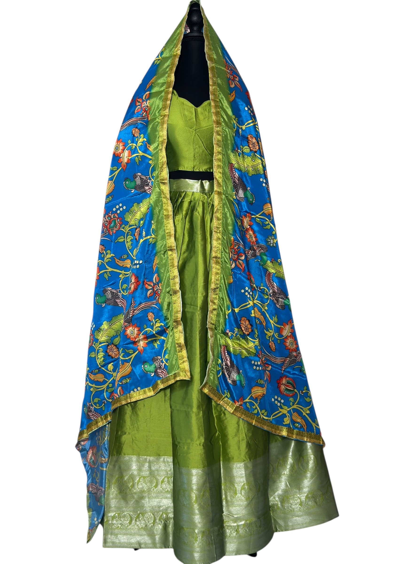 Traditional Half Saree Mangalgiri kalamkari printed