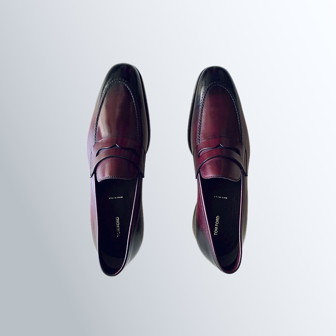 TOM FORD Burgundy Ombré Loafers