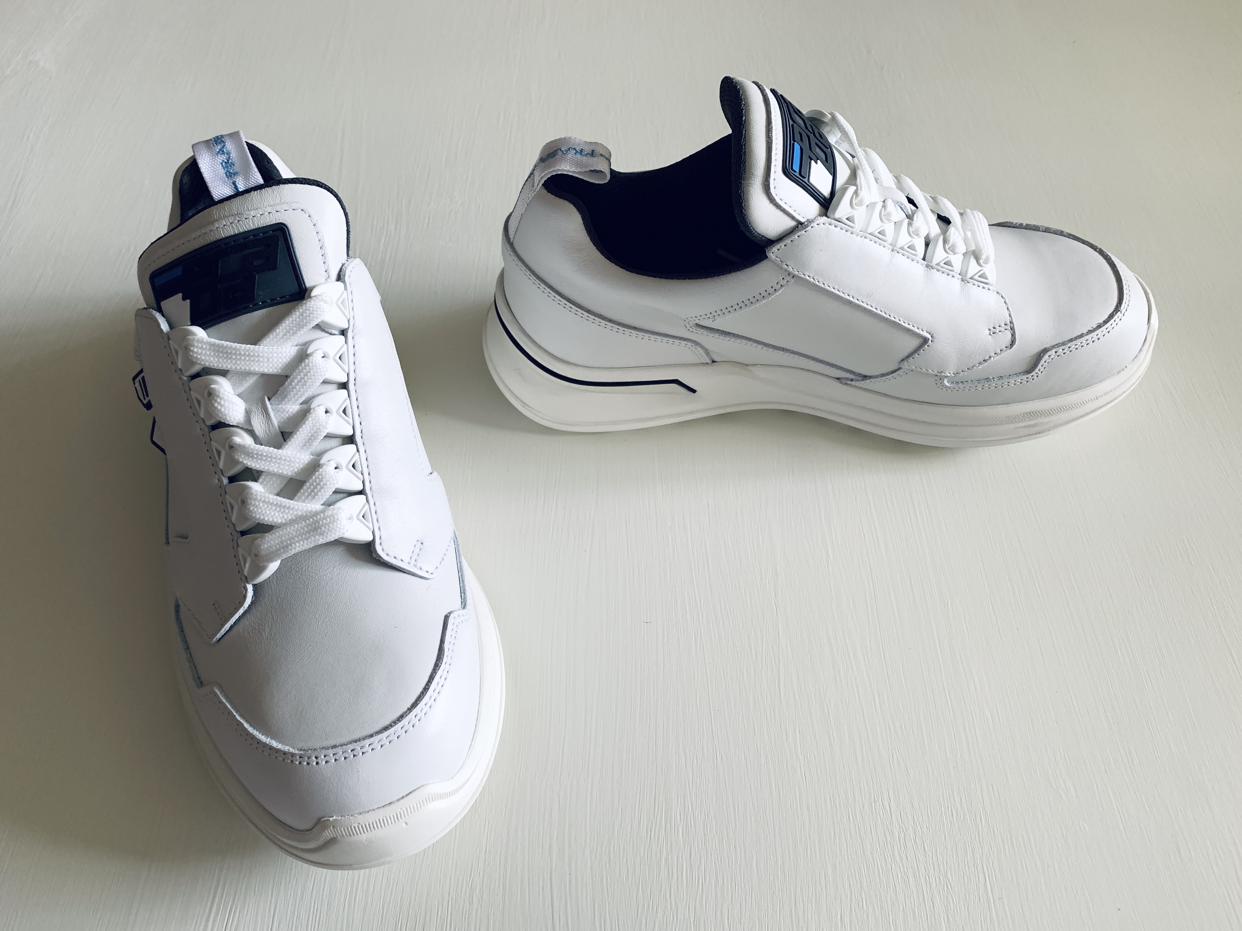 PRADA White Leather Sneakers