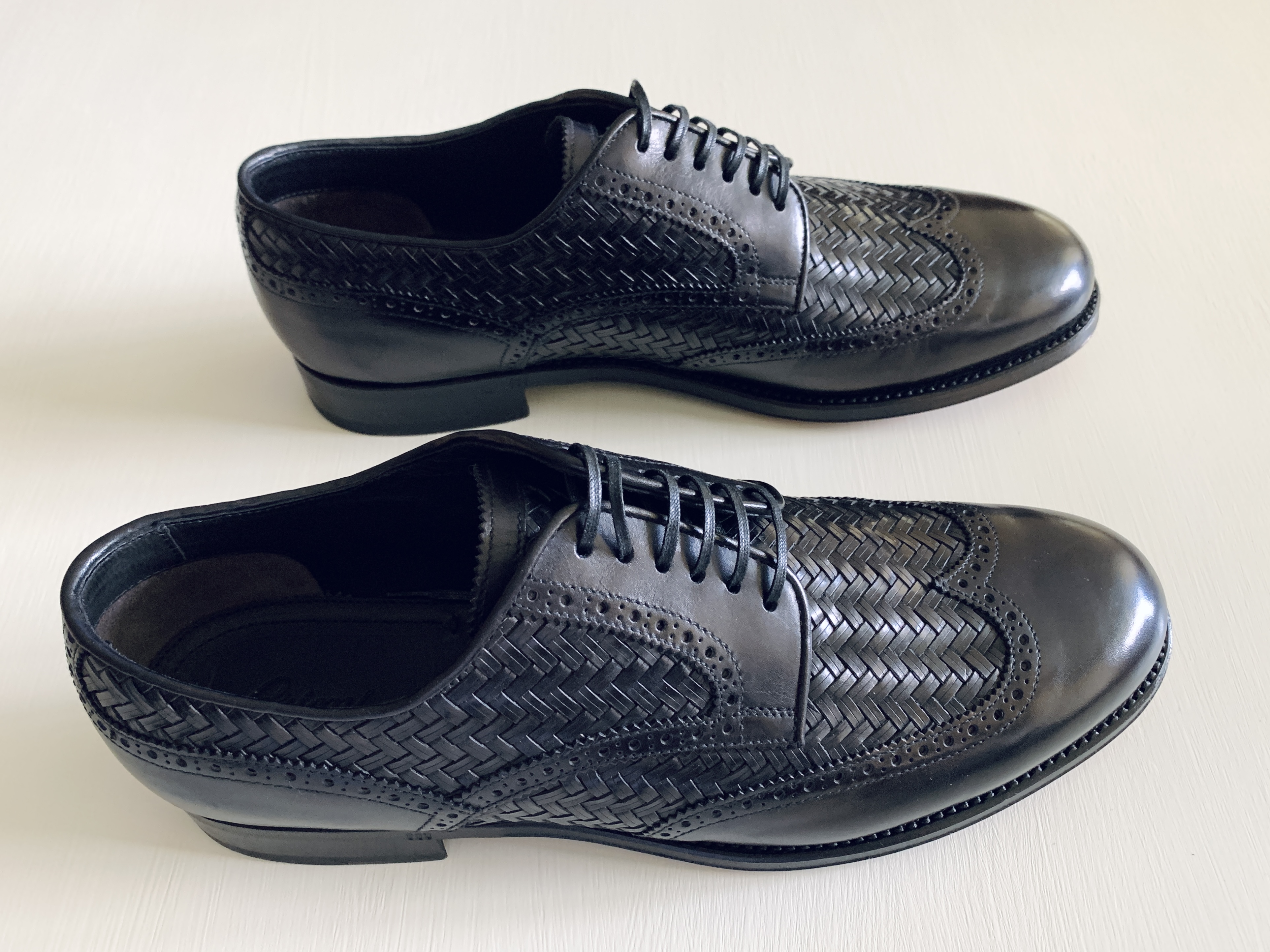 BRIONI Woven Leather Oxford Shoes: PRE-LOVED