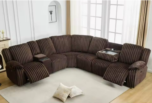 Brown Recliner Sectional Sofa