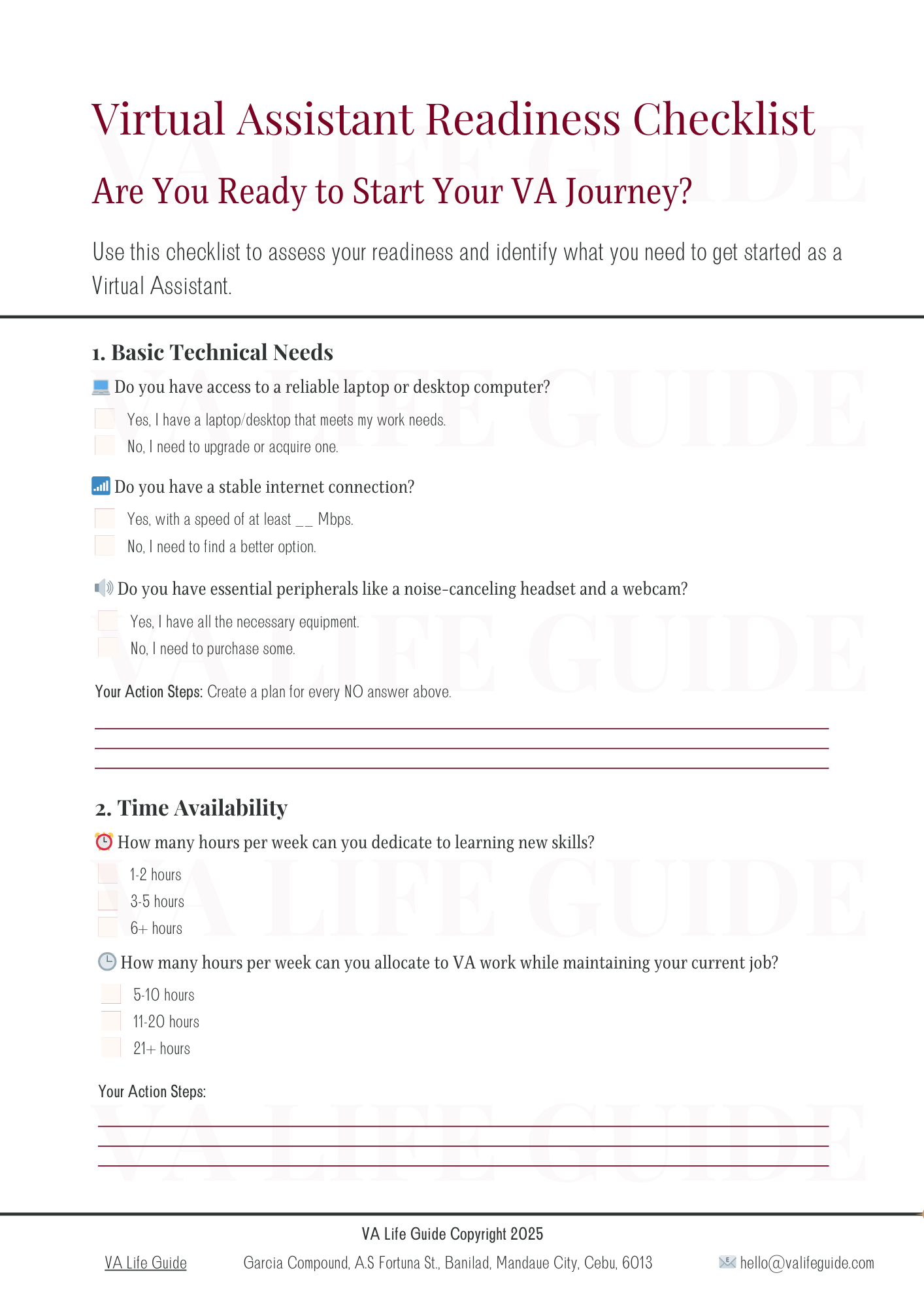 Virtual Assistant Readiness Checklist