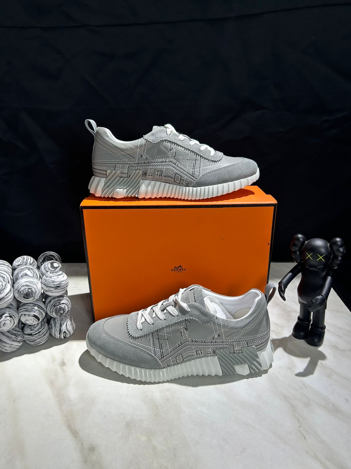 Men's Designer-Inspired Sneakers with Architectural Stitching