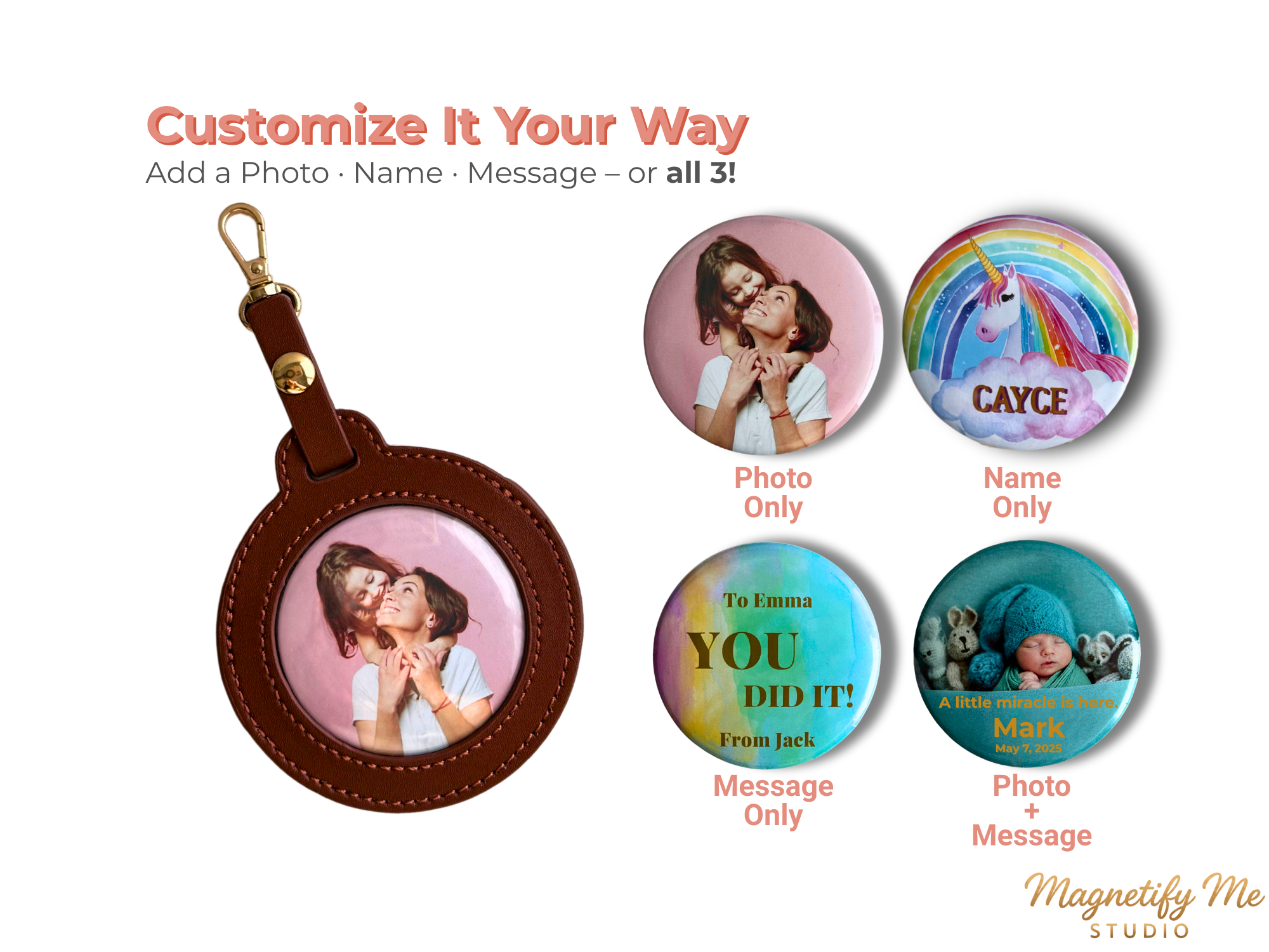 Custom Leather Photo Tag – Personalize with Your Favorite Picture