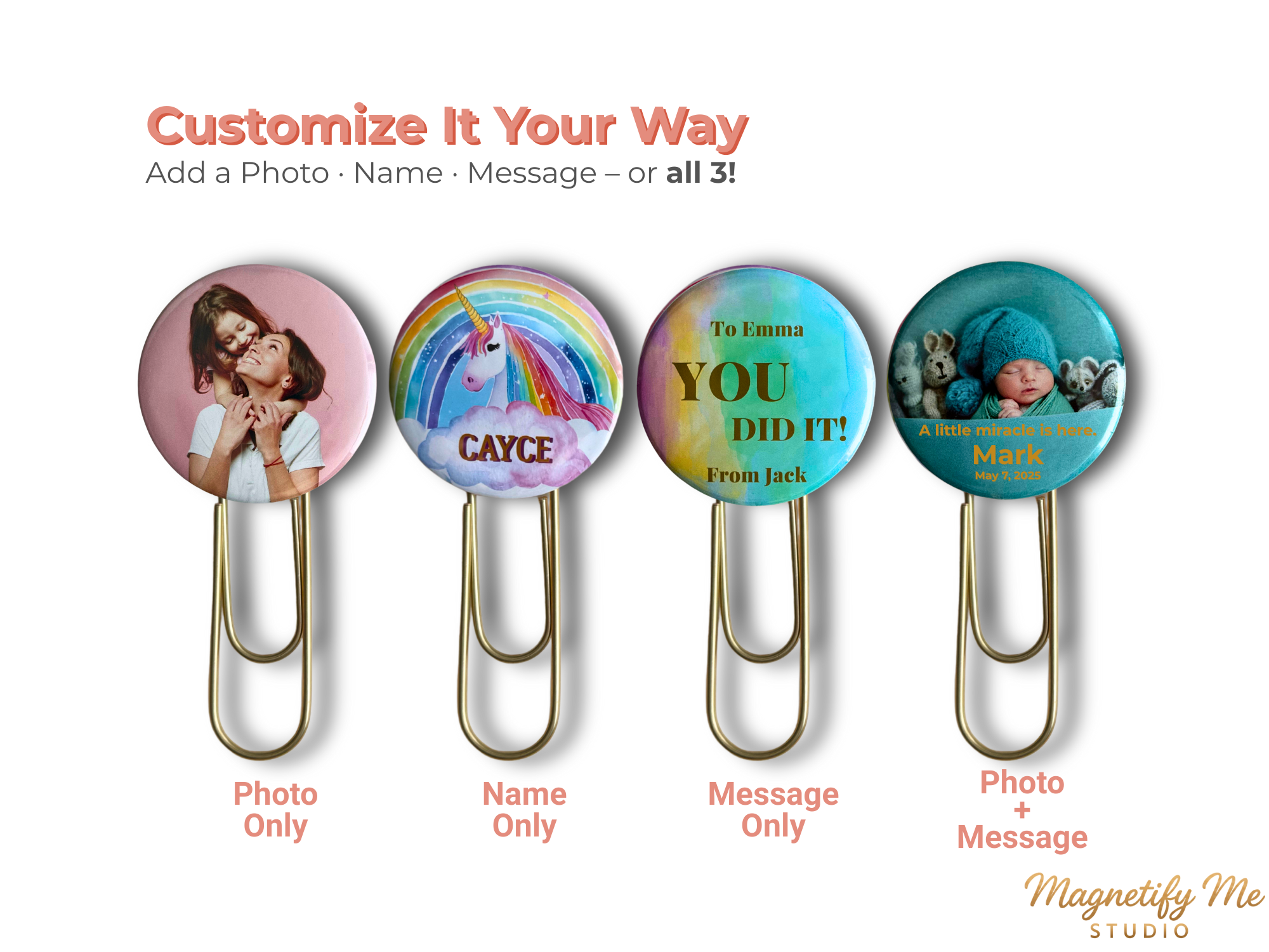 Custom Photo Bookmark Pink Gift Box Set