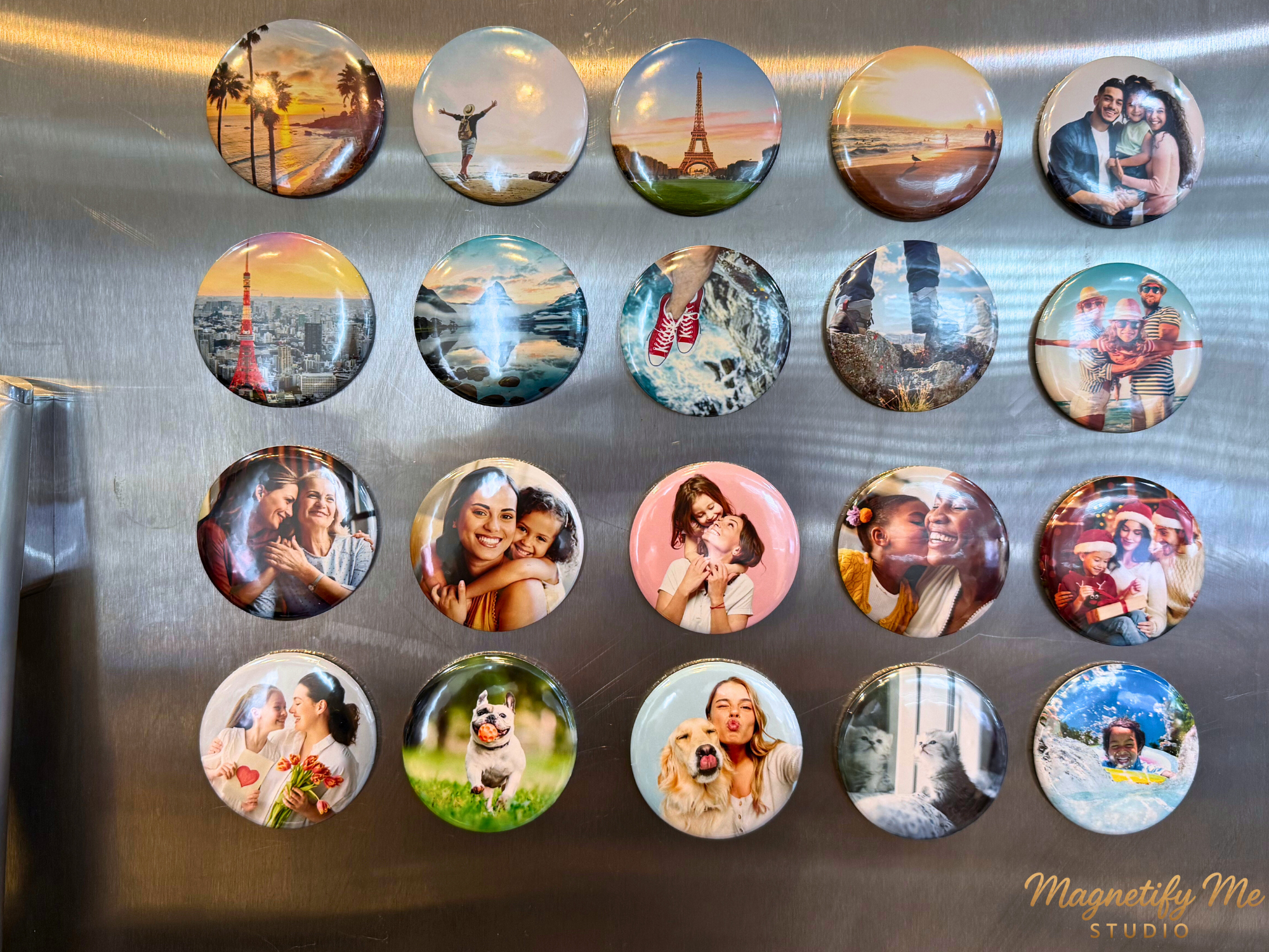 Custom Round Photo Magnet Set – Your Favorite Memories, Made Magnetic