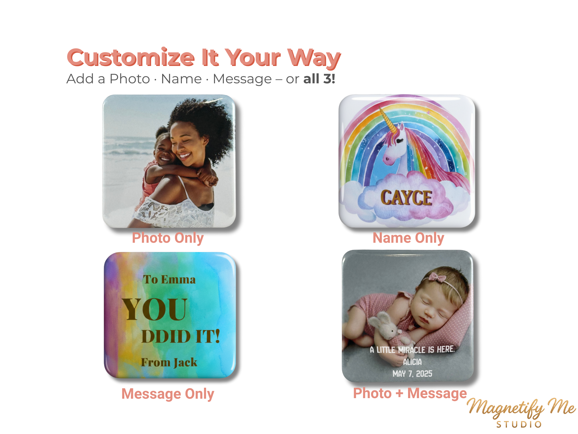 Custom Photo Magnet Set – Your Favorite Memories, Made Magnetic