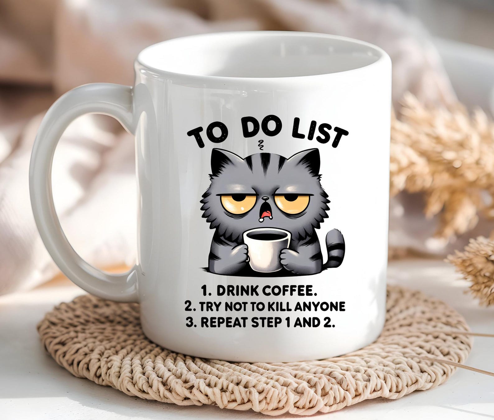 Cat Humor Mug Work Mug Cat Mug Funny Mug Gift Mug Cat Lover Coffee Lover New Mom Gift Cat Mom Gift Housewarming Gift Disney Mug