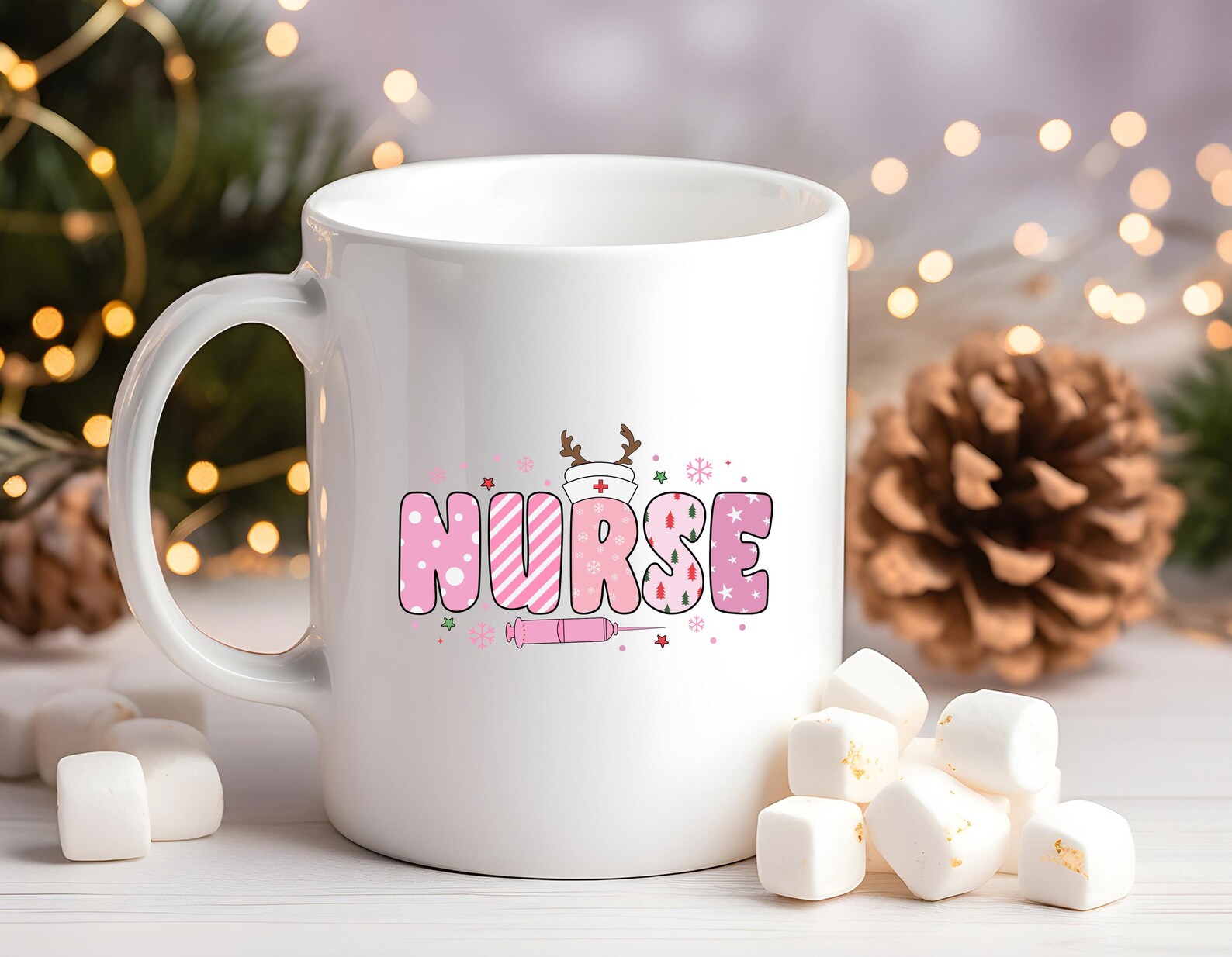 Christmas Mug Nurse Christmas Mug Christmas Gift Idea Holiday Nurse Nursing Mug Graduation Gift Housewarming Gift Registered Nurse Mug