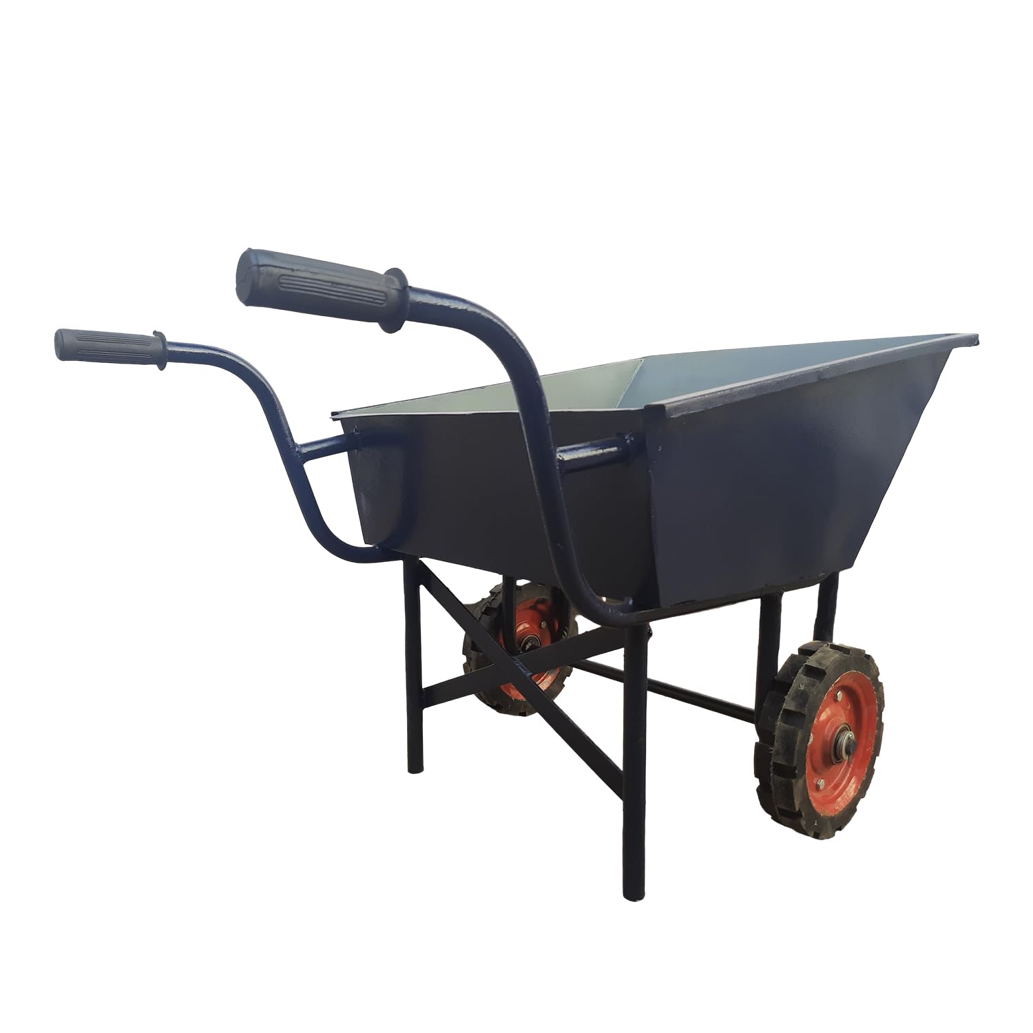 Heavy Duty Metal Light Weight Double Wheel Barrow Trolley Suitable for Construction Site,Agriculture,Gardening,Industrial,Landscaping,Playground,Material Handling Trolley for Loads of 200kg