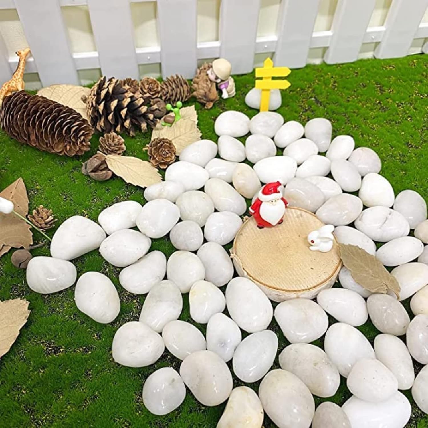 Pebble Stone , Color Option - White/Grey