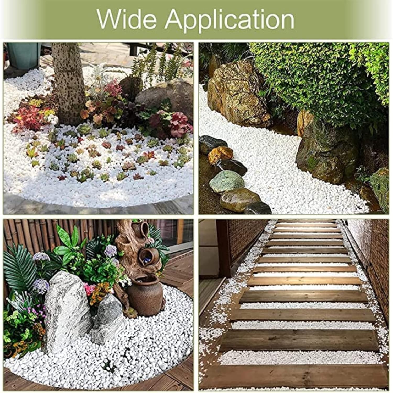 Pebble Stone , Color Option - White/Grey