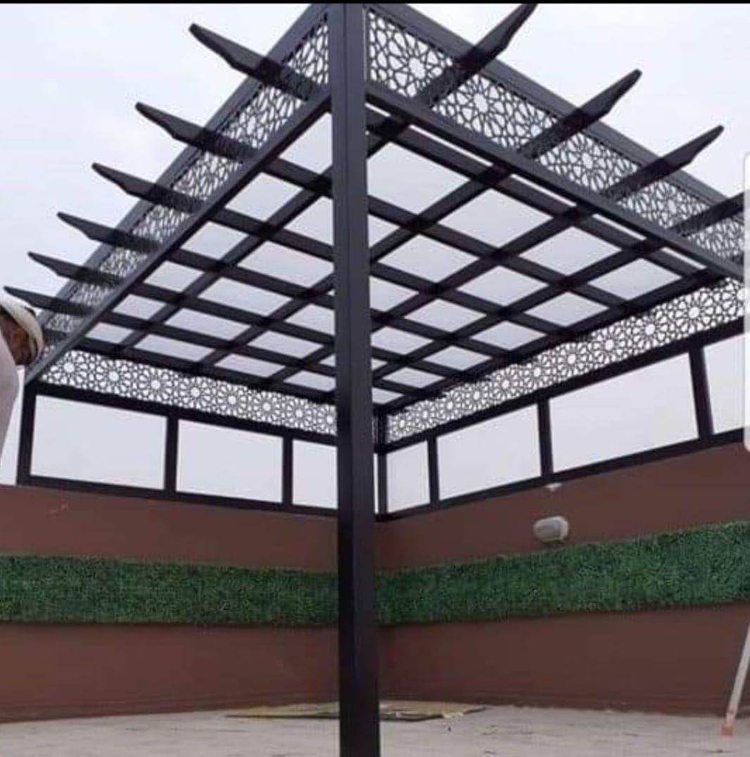 Glass Pergola - 10MM Toughened Glass, with Laser Cut Sheet Design