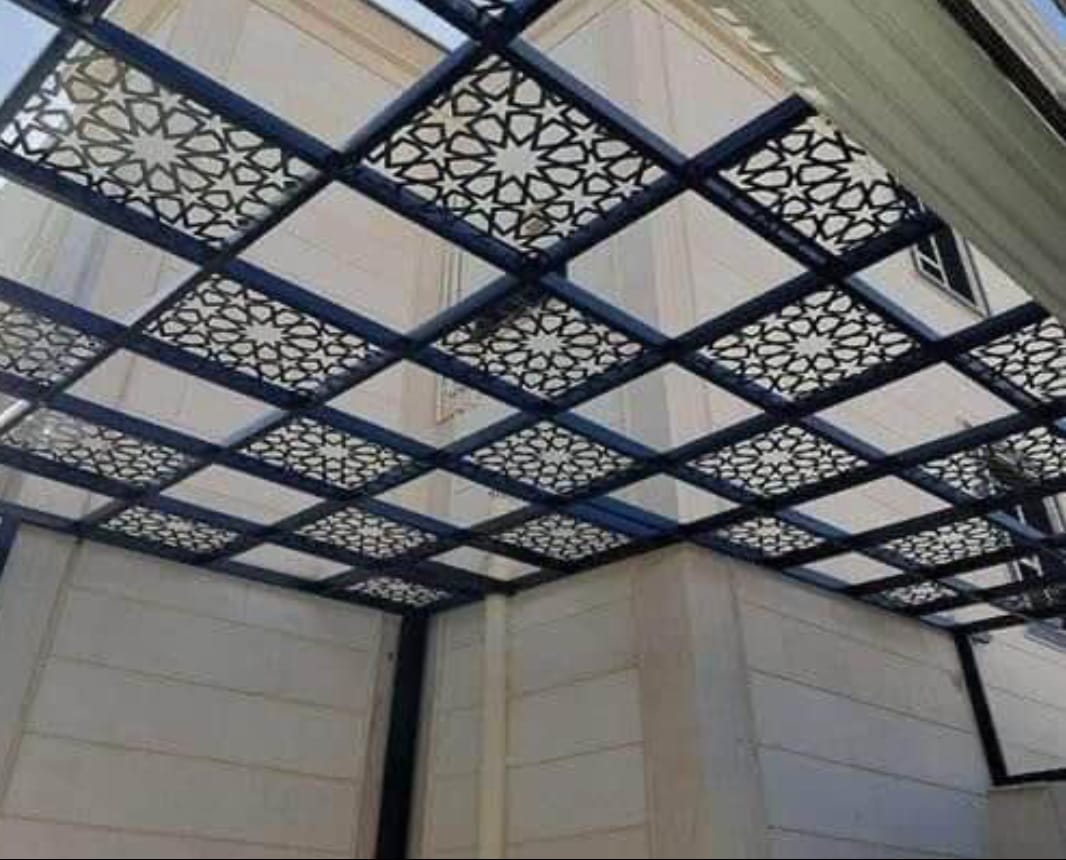 Glass Pergola - 10MM Toughened Glass, with Laser Cut Sheet Design