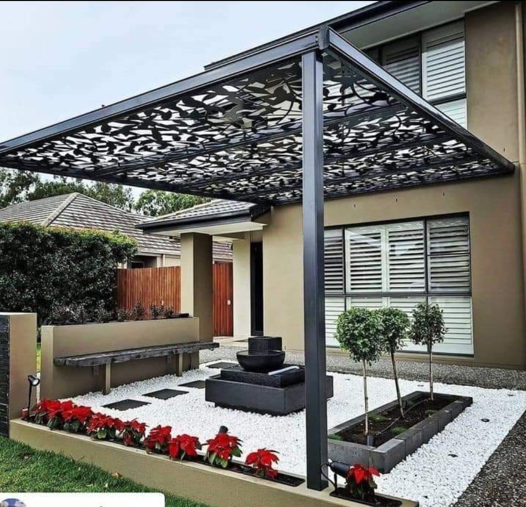 Glass Pergola - 10MM Toughened Glass, with Laser Cut Sheet Design