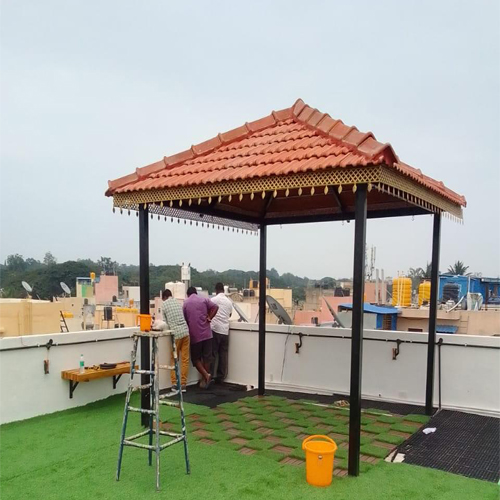 Terracotta Pergola with 2 Side Clay, 10X10 Ft